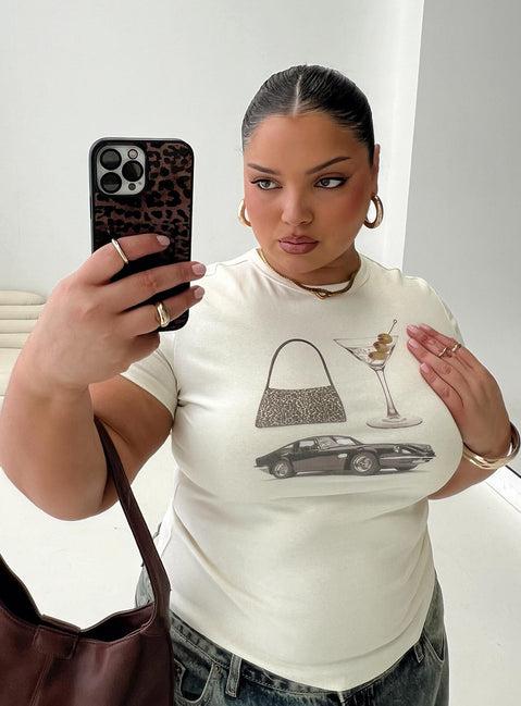 Marseille Manners Graphic Top Cream Product Image