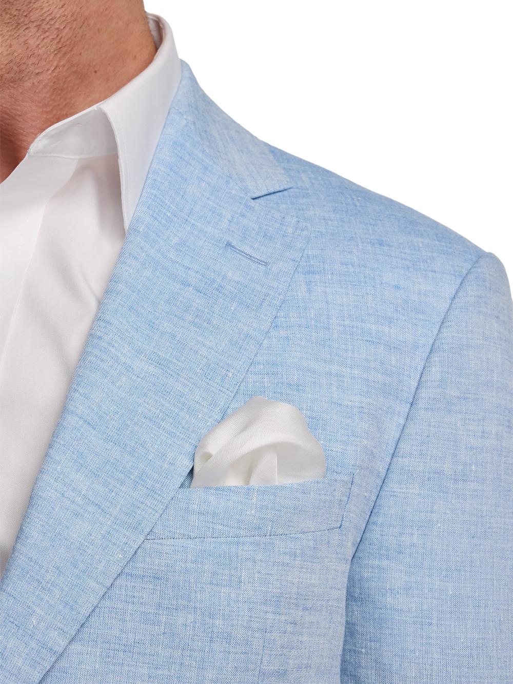 Italian Linen Blend Single Breasted Notch Lapel Suit - Light Blue Product Image