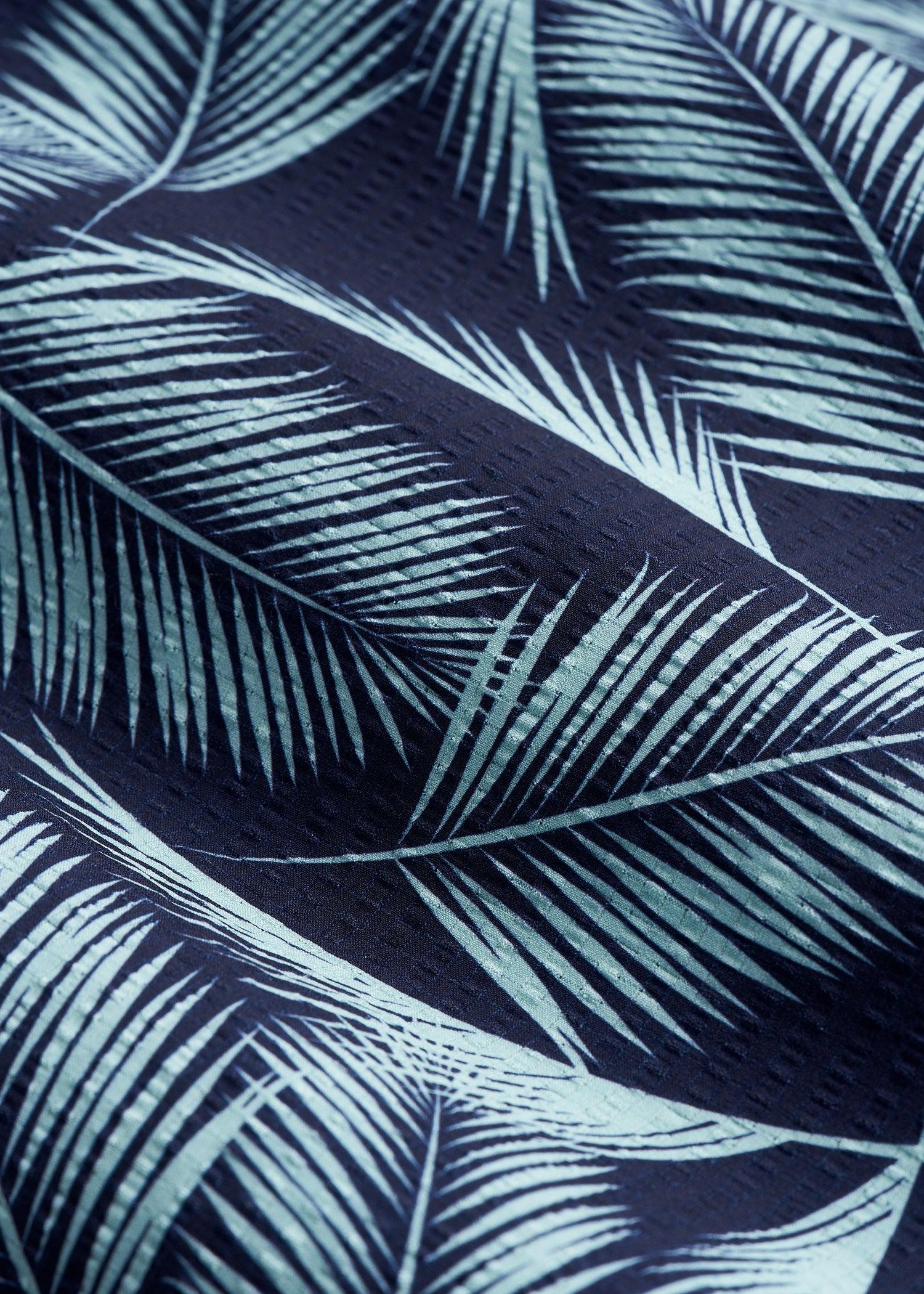 Coastal Perforated Polo Shirt for Tall Men in Navy and Aqua Palms Male Product Image