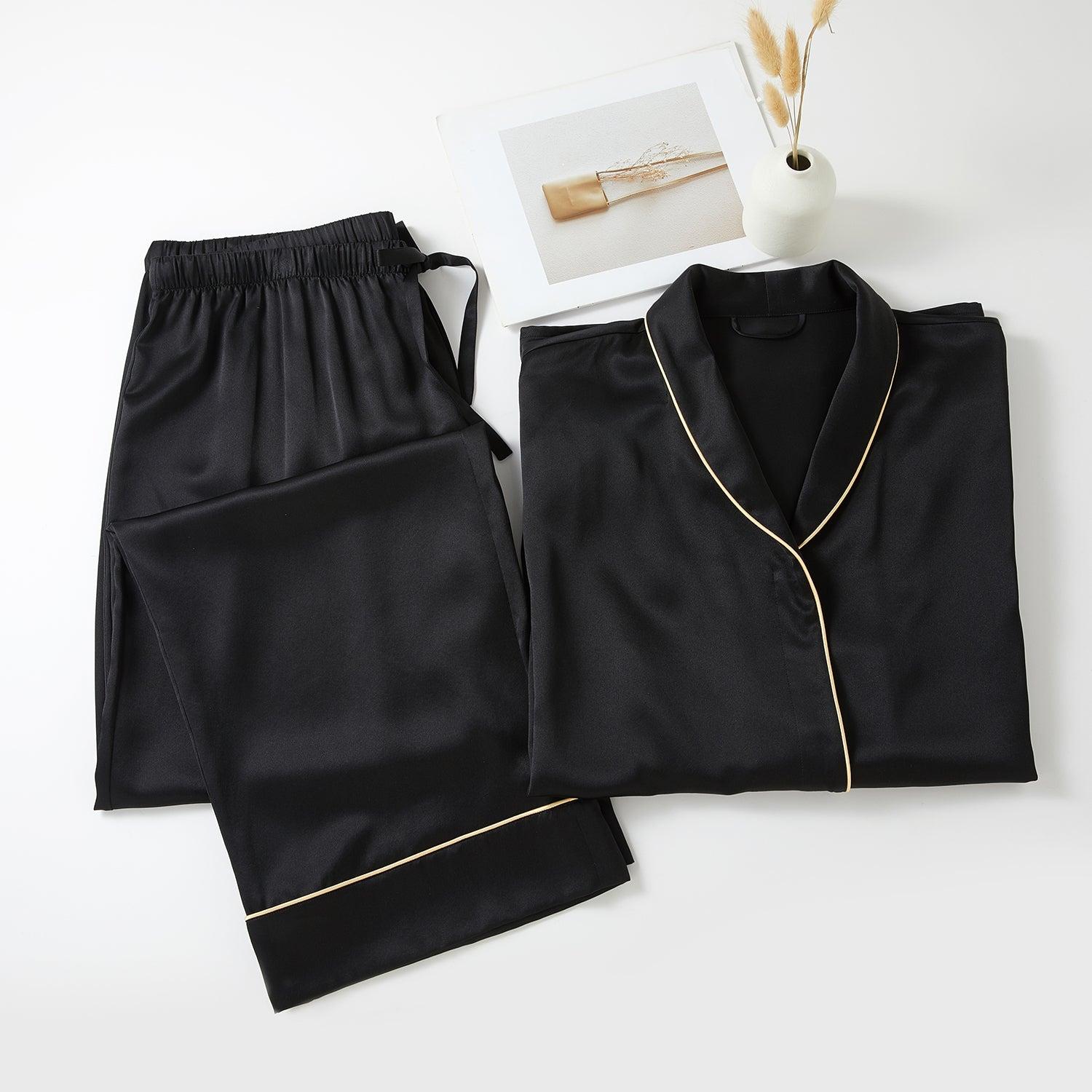 Daffodils Pure Silk Long Sleeve Pajama Set for Men Product Image