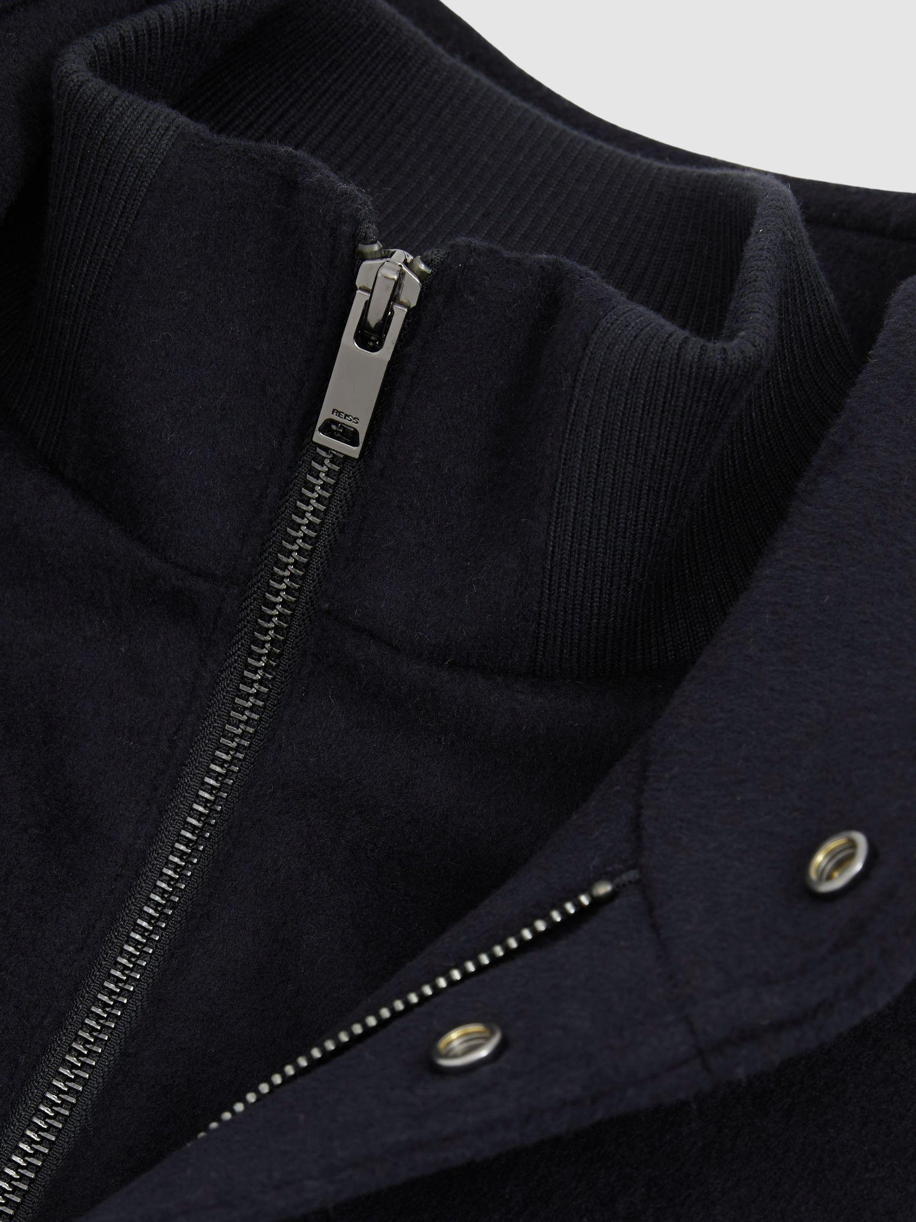 Wool-Blend Hybrid Coat in Navy Product Image