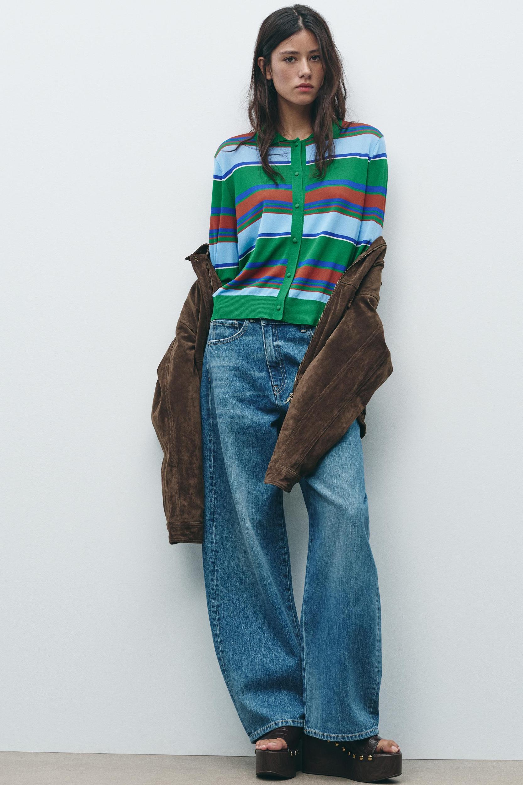 STRIPED POLO CARDIGAN Product Image