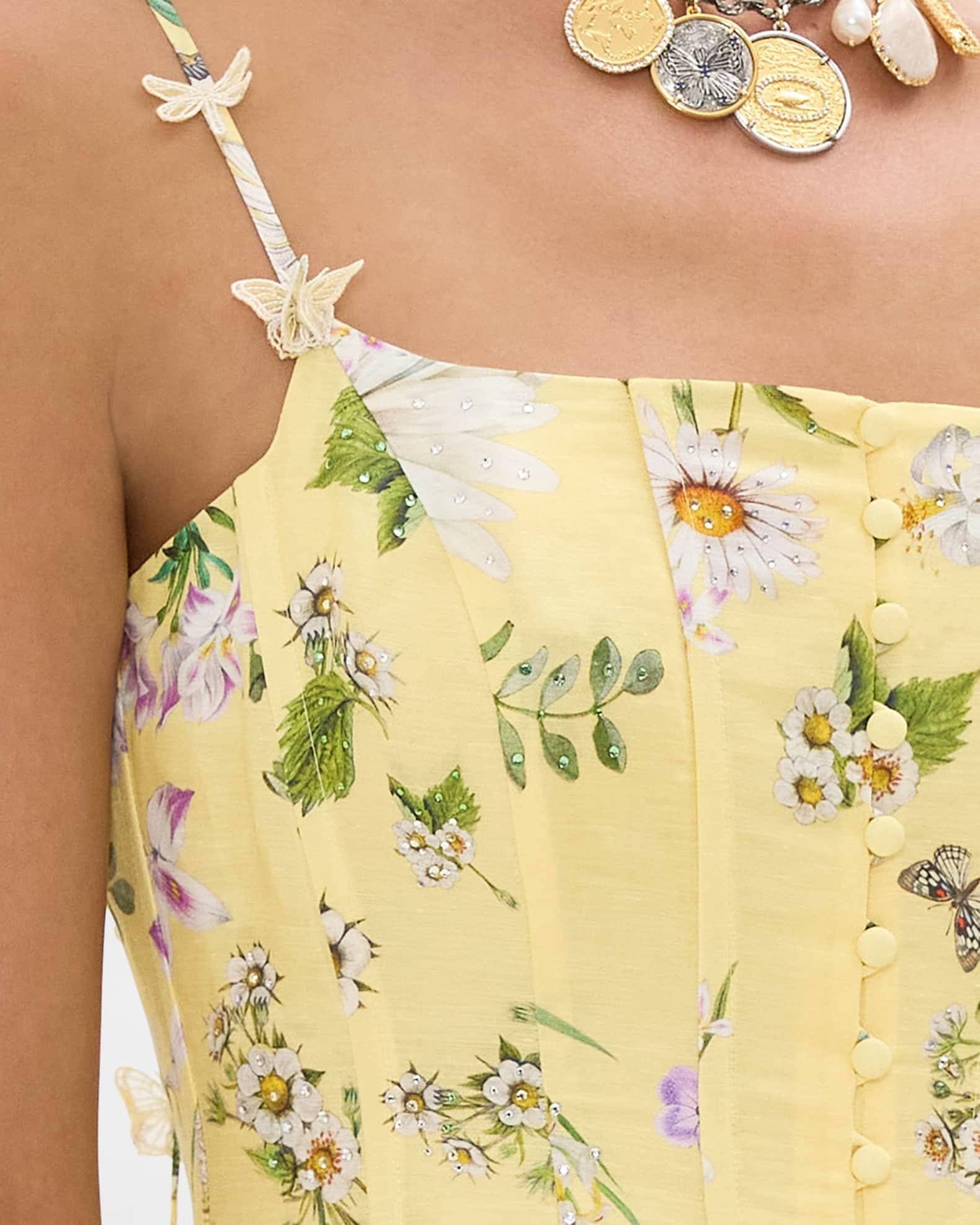 Daisy Chains Corset Dress with Long Flared Skirt Product Image