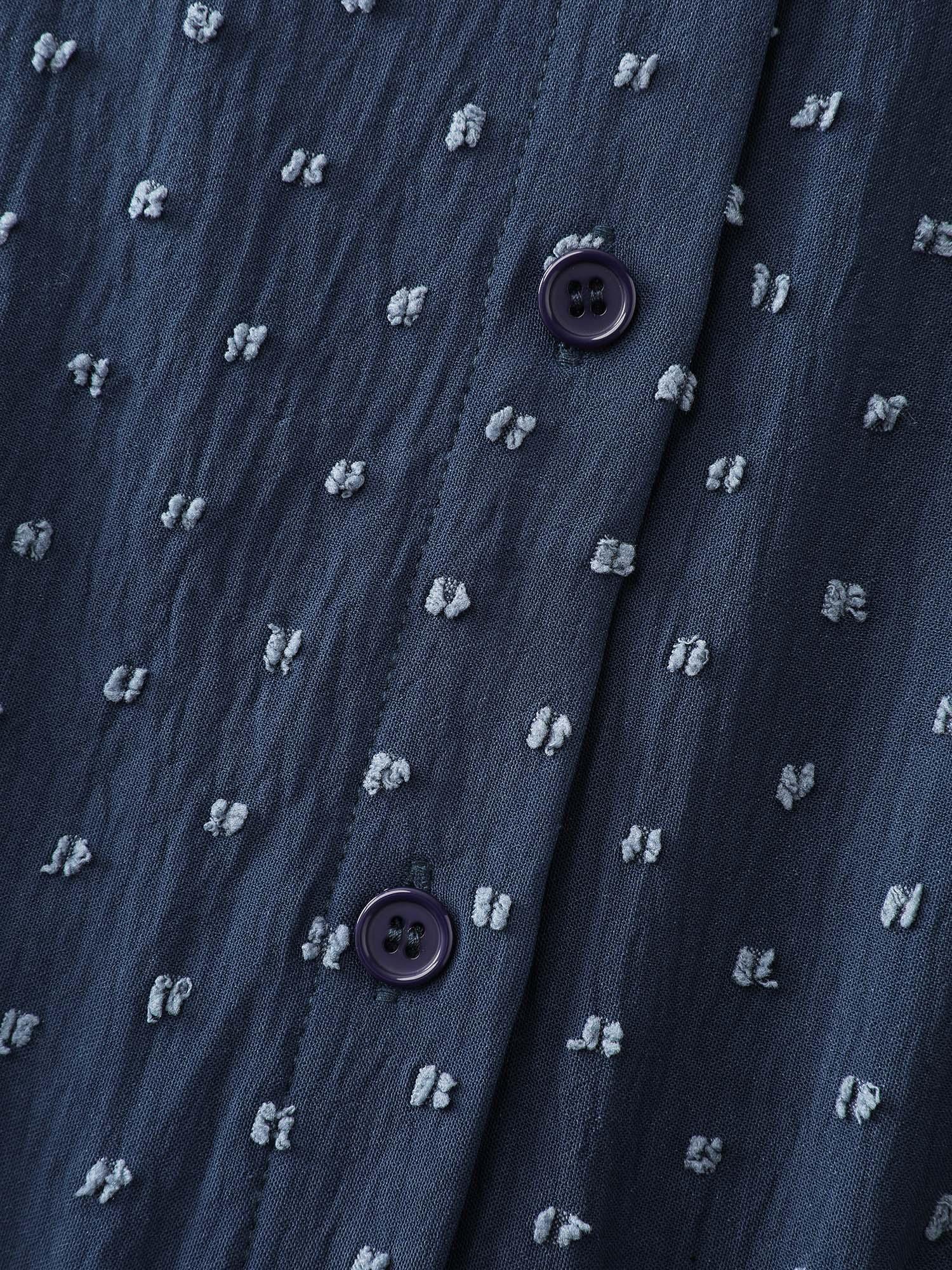 Textured Polka Dots Waist-Tie Midi Dress Female Product Image