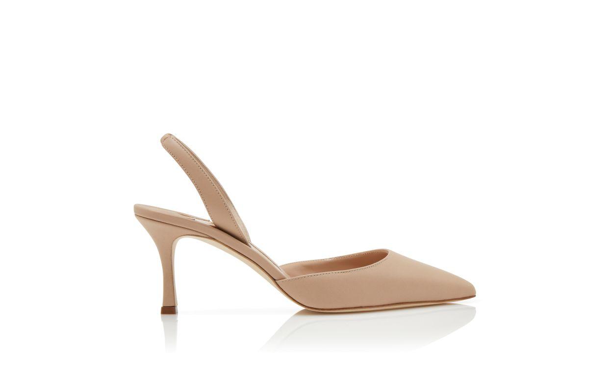 CAROLYNE  70 Light Beige Nappa Leather Slingback Pumps Product Image