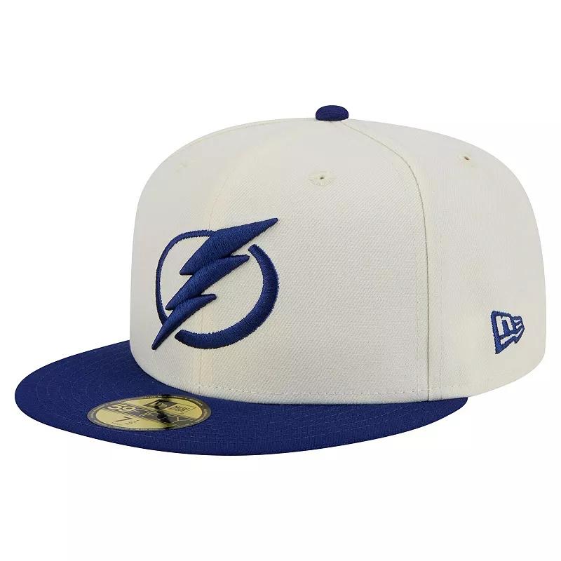 Men's New Era  White Toronto Maple Leafs Chrome Two-Toned 59FIFTY Fitted Hat, Size: 7 3/8, Mpl Beige Product Image