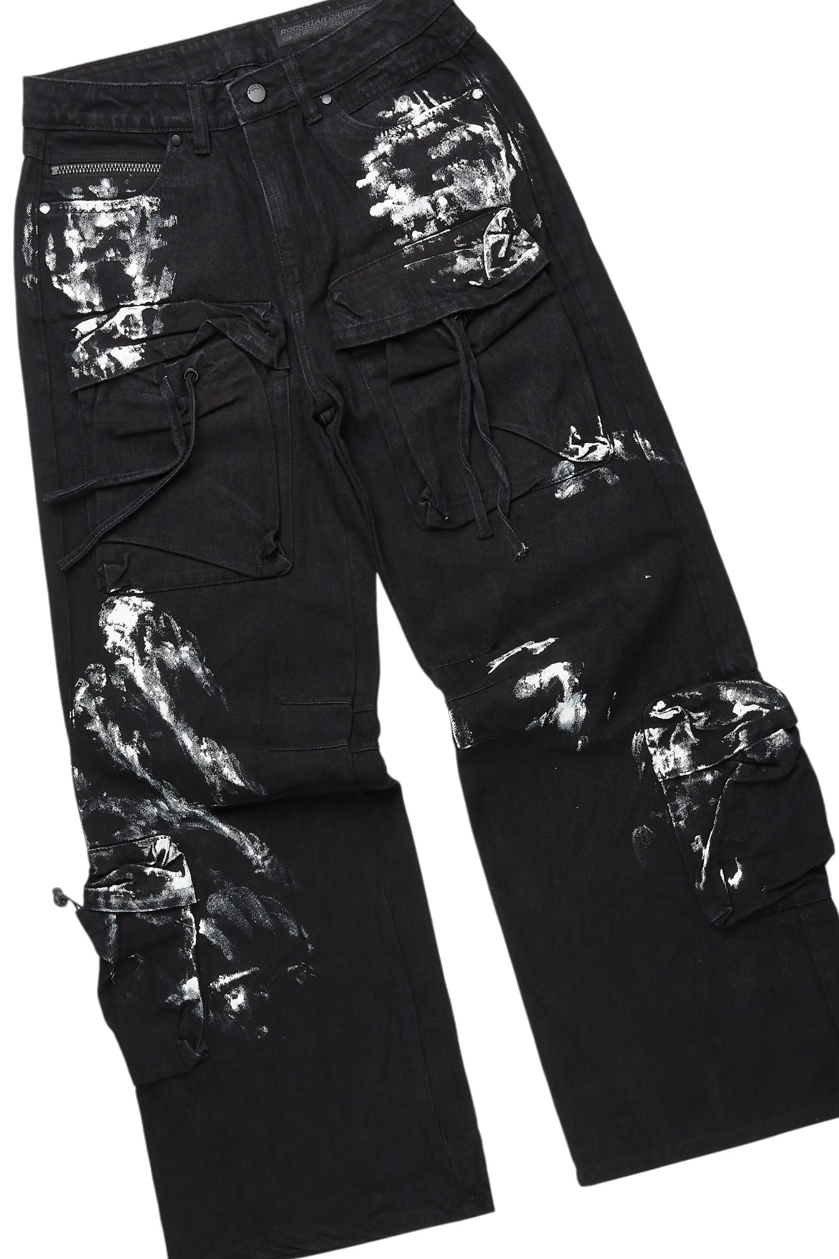 Schmear Black/White Hoodie/Baggy Fit Jean Bundle Male Product Image