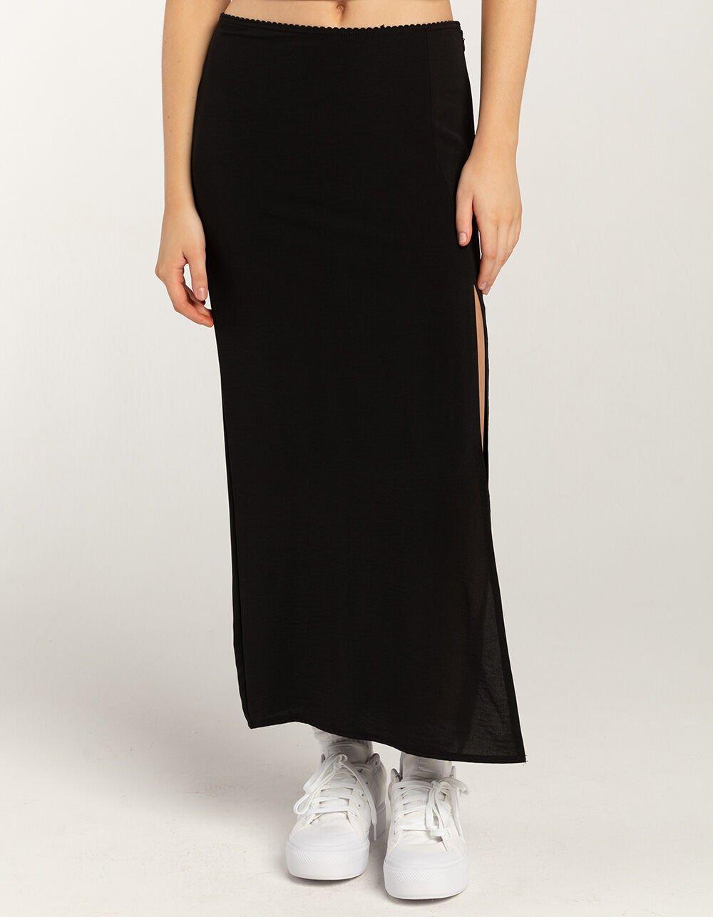 FULL TILT Low Rise Womens Maxi Skirt - BLACK Product Image
