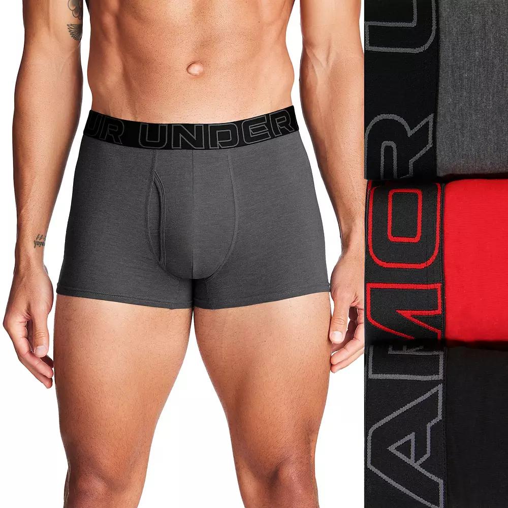 Men's Under Armour 3-pack Performance Cotton Blend 3-in. Boxer Briefs,  Product Image