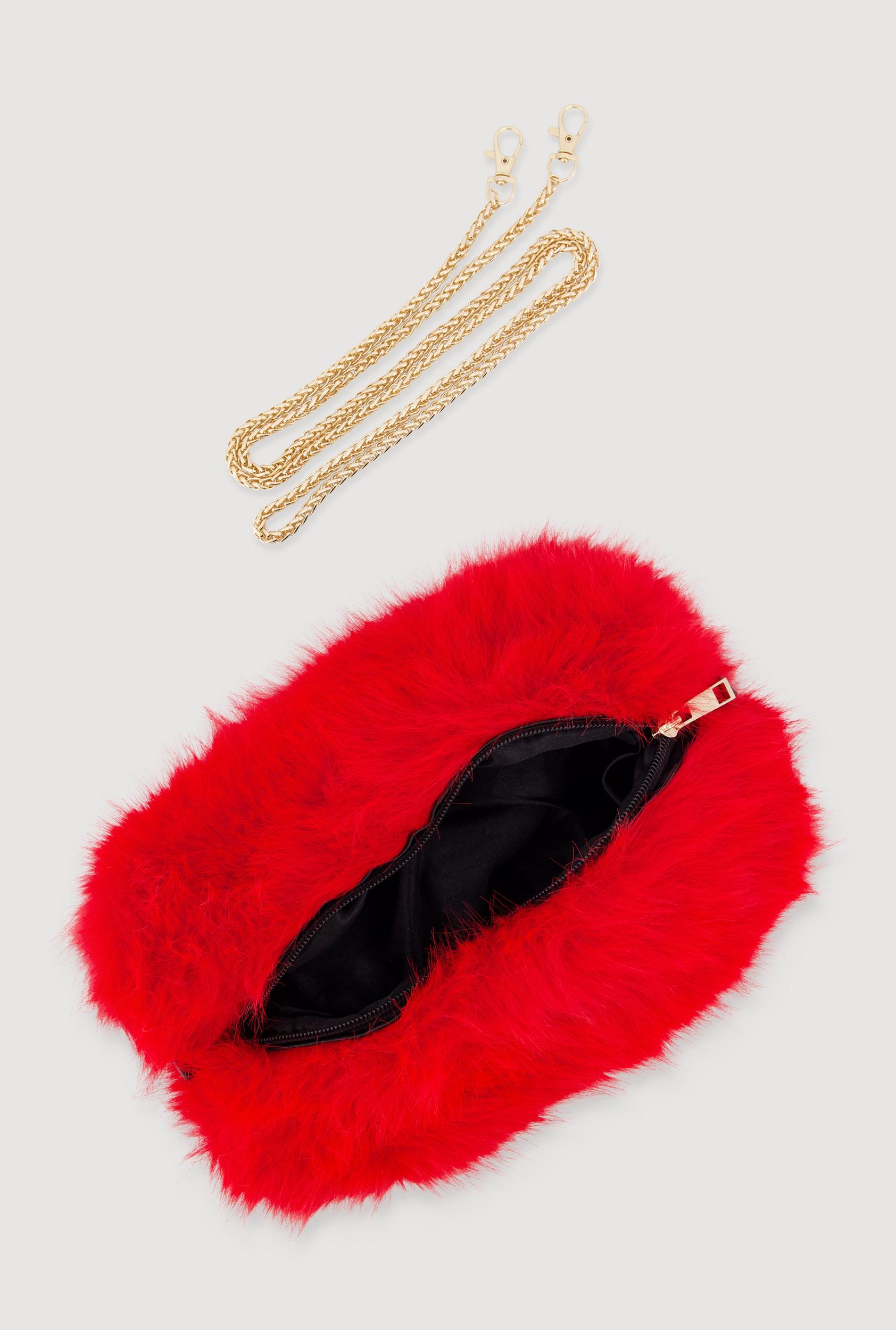 Faux Fur Hand Muff Convertible Clutch Bag Female Product Image