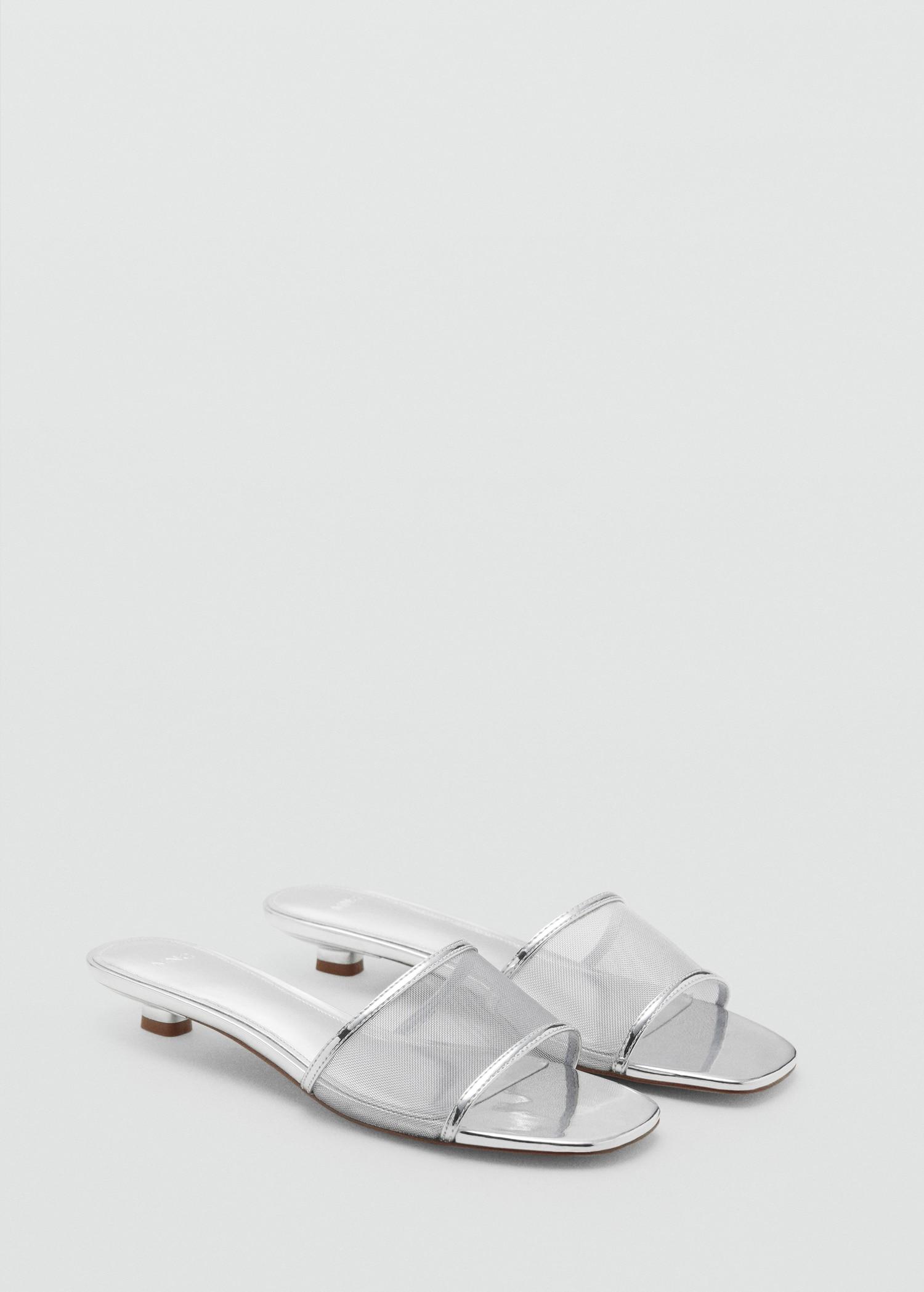 Kitten sandals with mesh strap - Women | MANGO USA Product Image