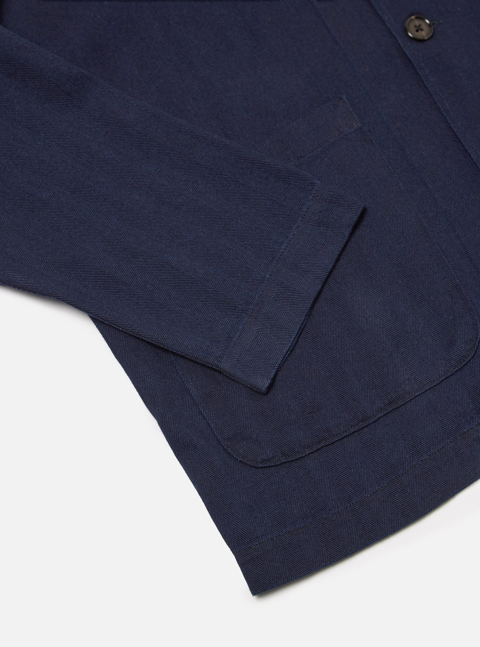 Indigo Herringbone Denim Bakers Overshirt Product Image
