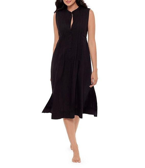 Miraclesuit Pleated Sleeveless Button Front Beach Dress Swim Cover-Up Product Image