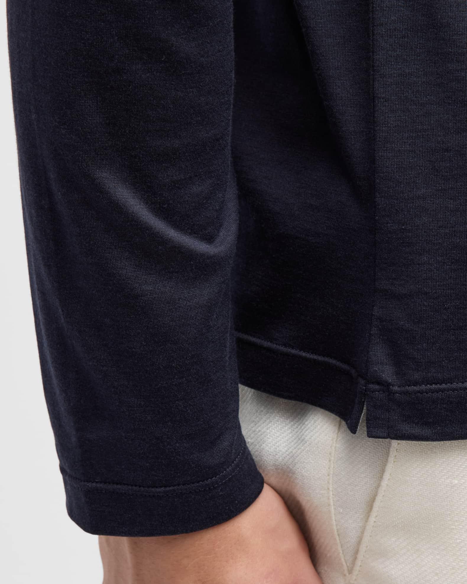 Men's Silk-Cotton Long Sleeve T-Shirt Product Image