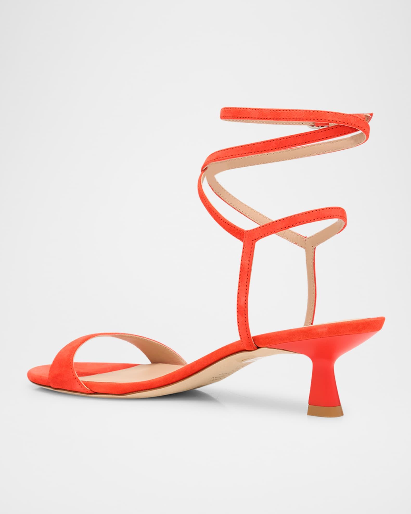 Nudist Suede Ankle-Strap Kitten Sandals Product Image