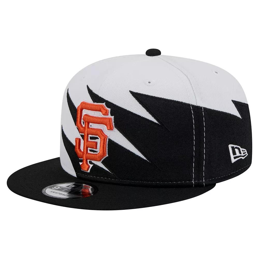 Men's New Era Black/White San Francisco Giants Jagged 9FIFTY Snapback Hat Product Image