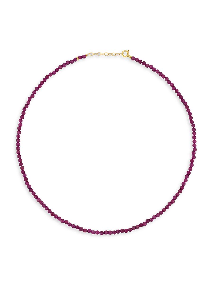 Womens Birthstone 14K Yellow Gold & Gemstone Beaded Necklace Product Image