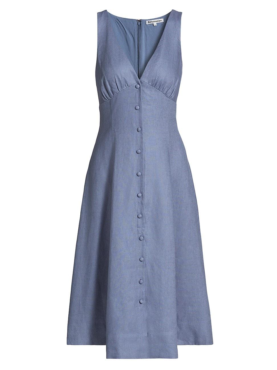 Womens Sebastien Linen Midi-Dress Product Image