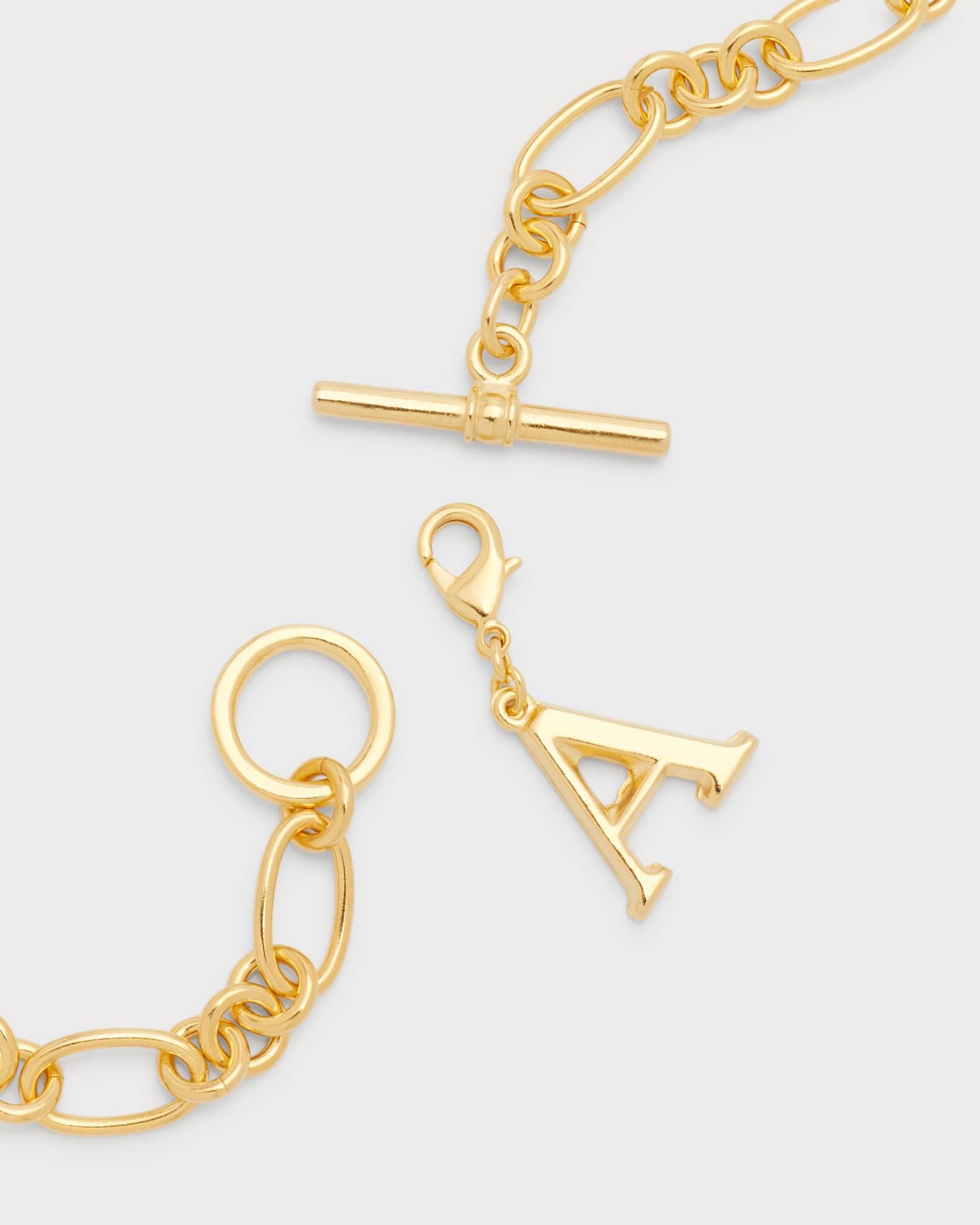 Link Brass Chain Necklace with Initial Charm Product Image