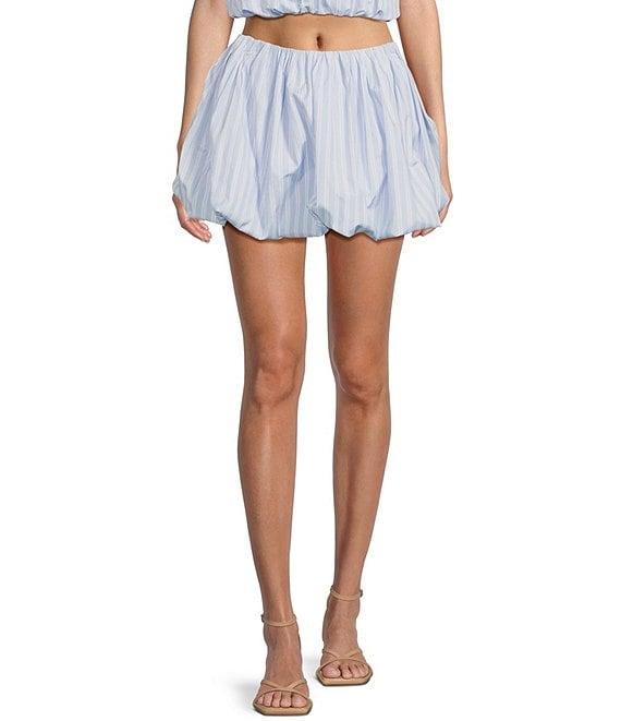 GB Striped Poplin Bubble Coordinating Mini Skirt Product Image