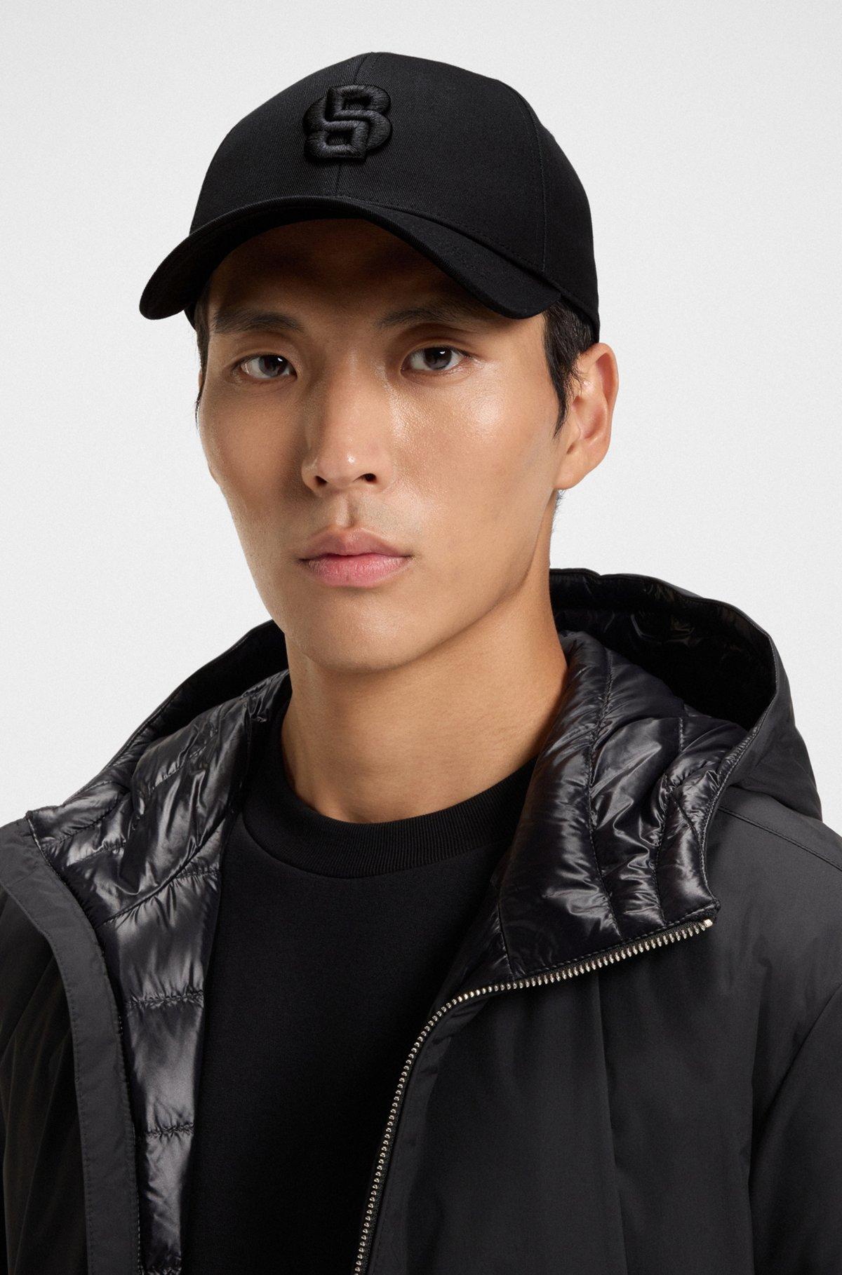 BOSS - Cotton-twill cap with embroidered Double B monogram - Black Product Image