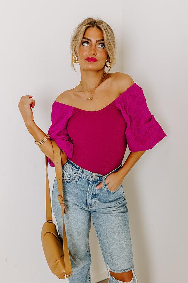 Flirtatious Outing Bodysuit In Berry Product Image