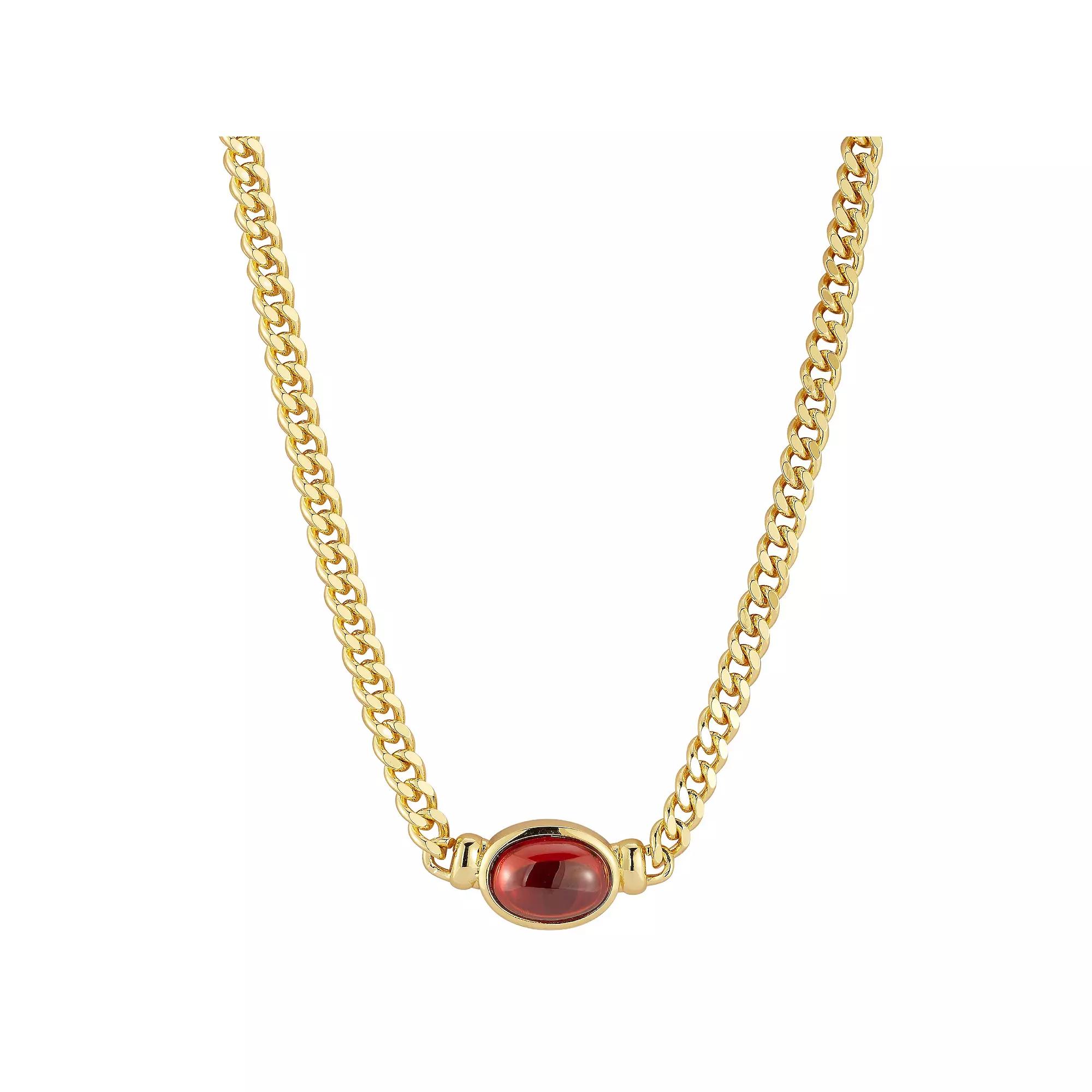 WINX 18k Gold Plated Cubic Zirconia Curb Chain Necklace, Women's, Size: 17-19" ADJ, Gold Tone Product Image