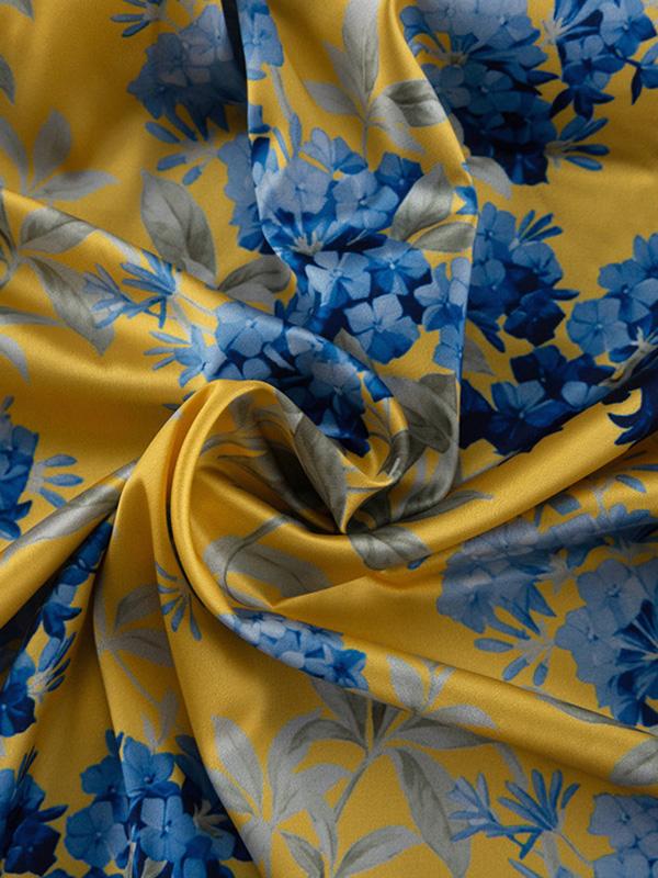 Loose Printed Split-Joint Deep V-Neck Lace-Up Blouse + Drawstring Elasticity Pants Trousers Two Pieces Set Product Image