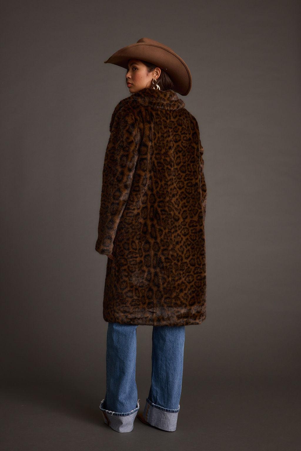 Rochelle Leopard Faux Fur Coat Product Image