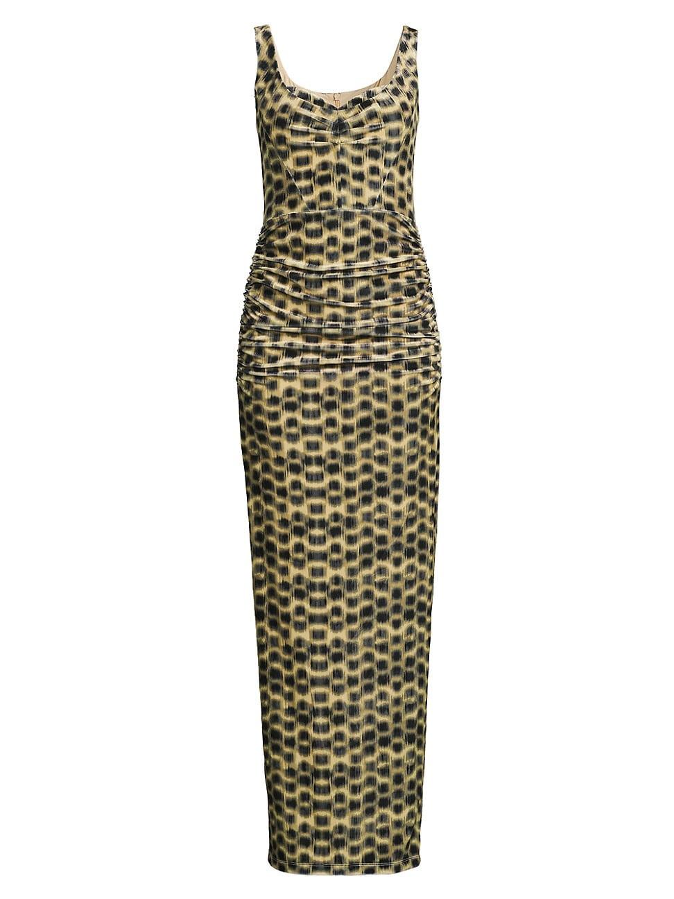 Womens Wilder Printed Stretch-Velvet Sleeveless Gown Product Image