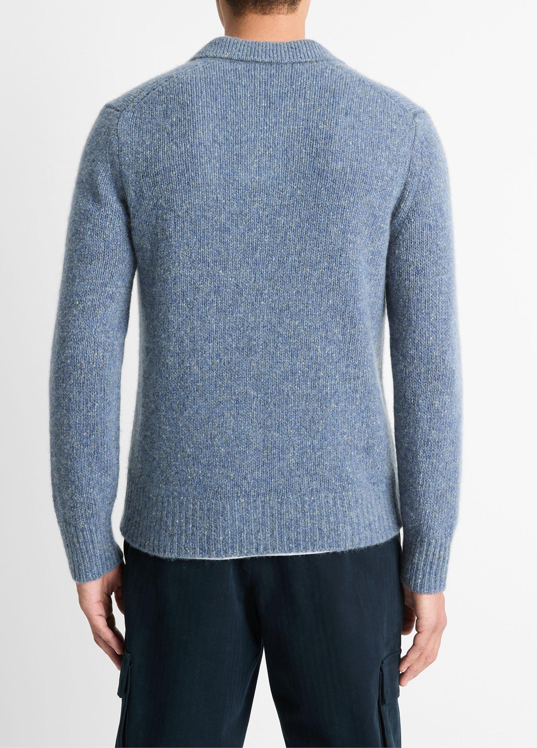Cashmere Donegal Johnny-Collar Sweater Product Image