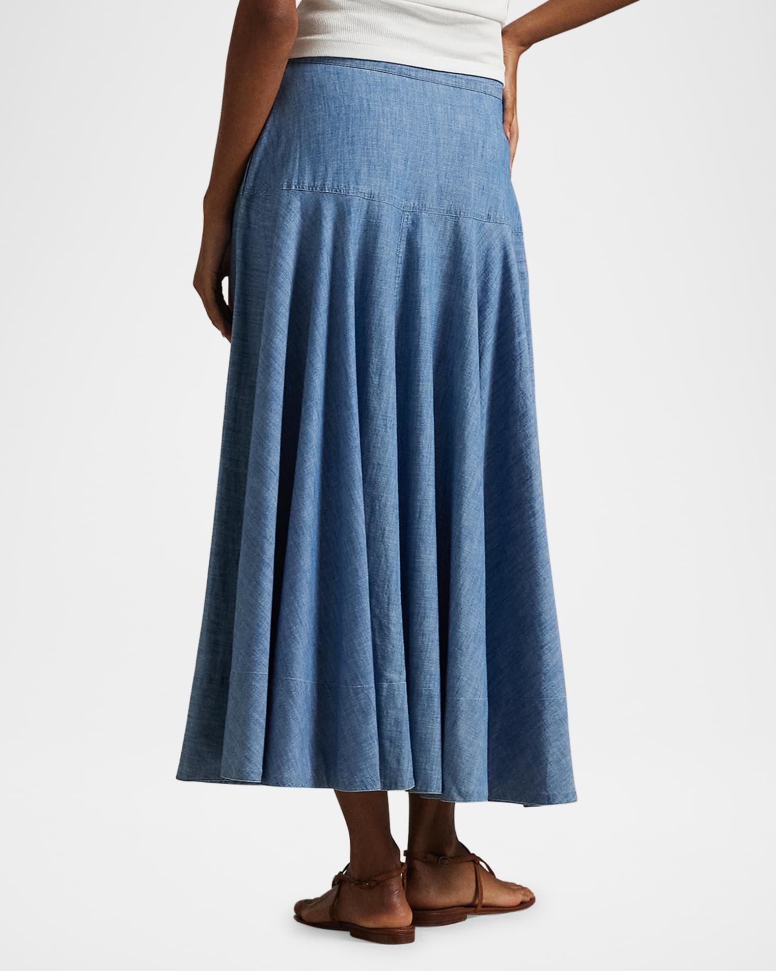 Cotton Chambray Maxi Skirt Product Image