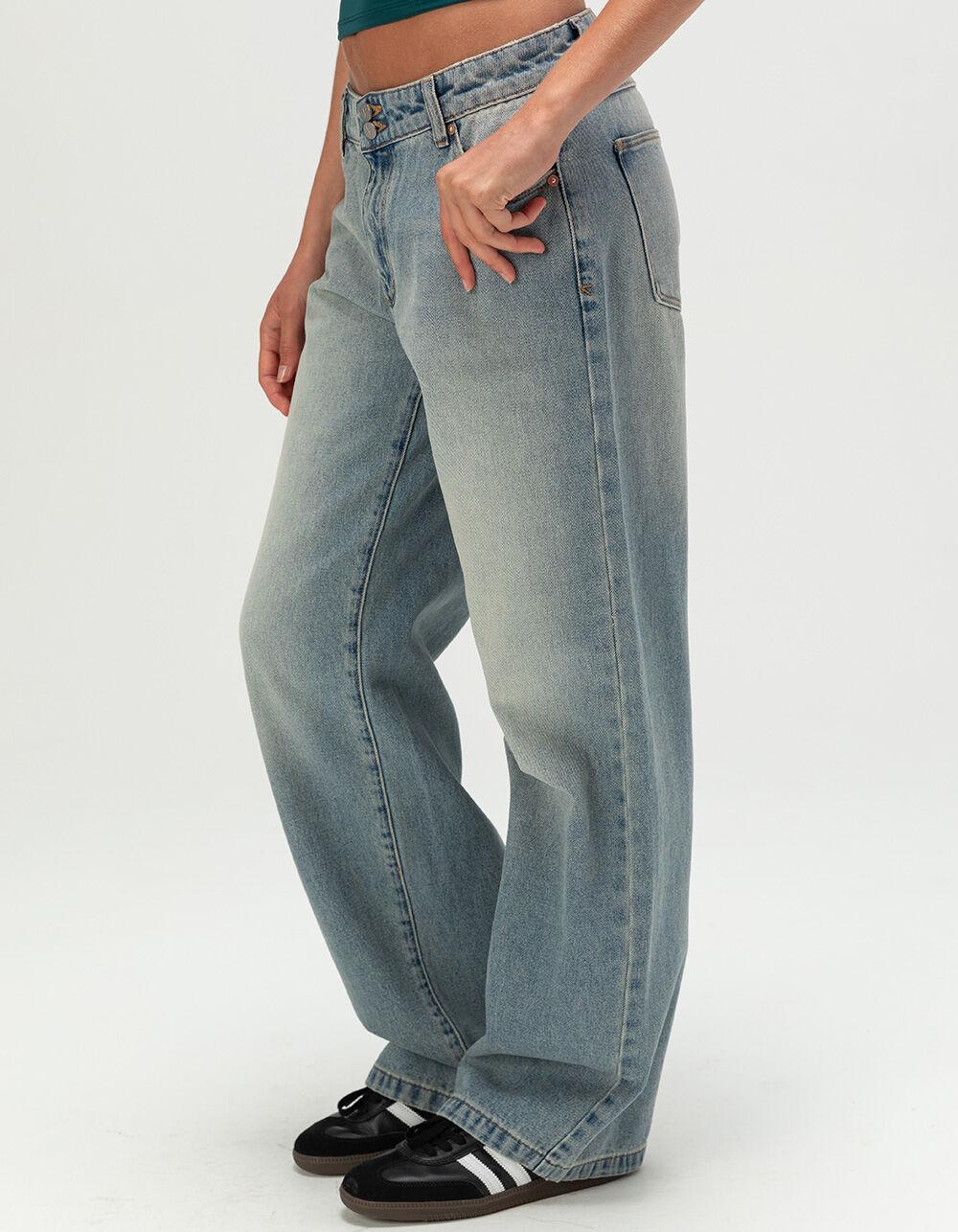 ABRAND Caitlin 99 Low Womens Baggy Jeans - LIGHT WASH Product Image