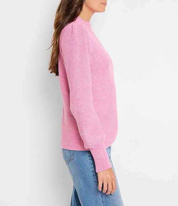 NIC + ZOE Waffle Stitch Knit Crew Neck Long Sleeve Sweater Product Image