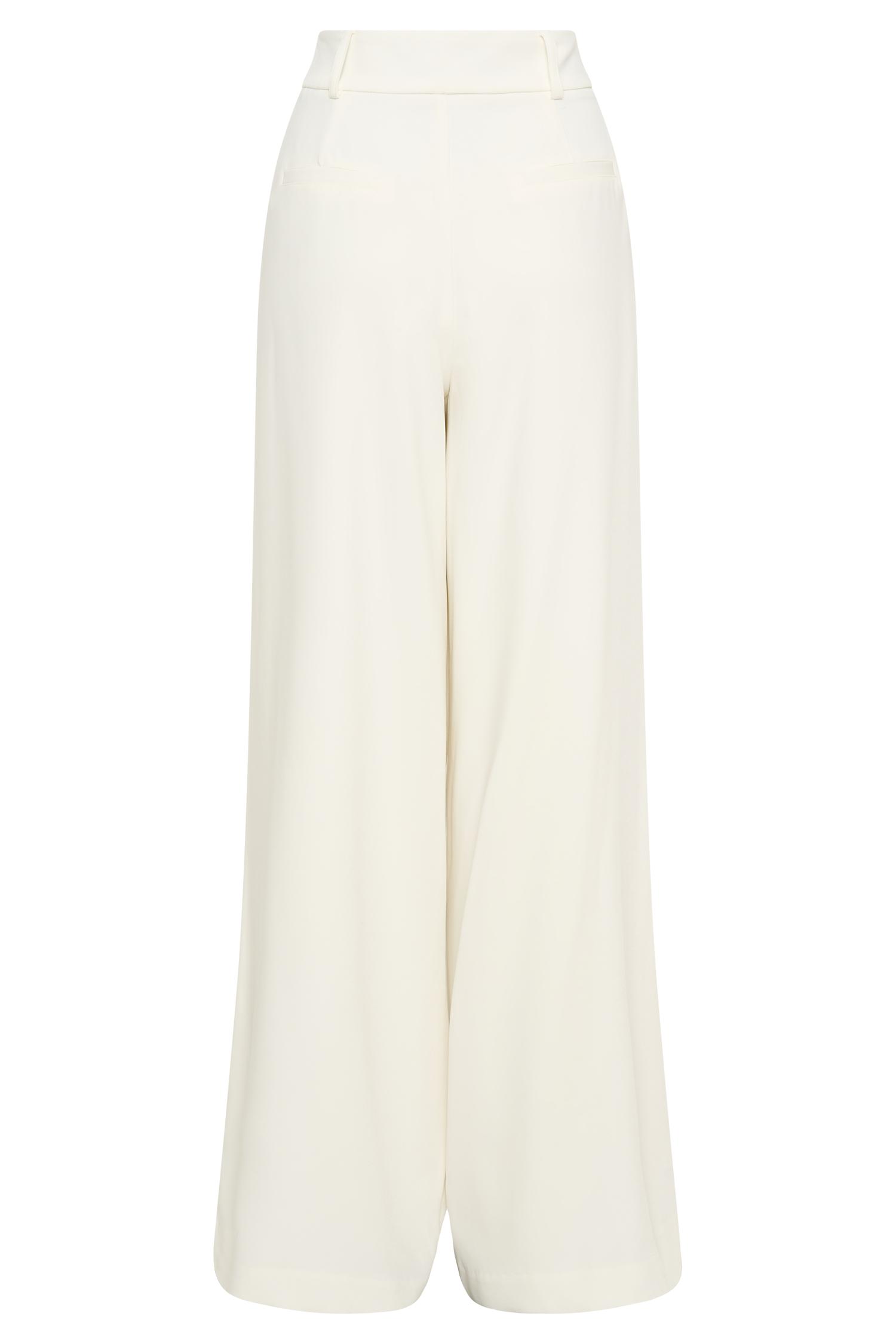 Jacqueline Pleated Wide Leg Pants - Ivory Product Image