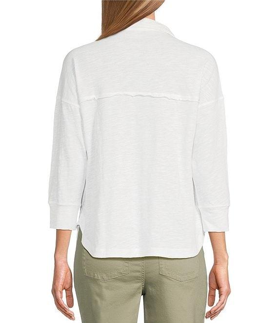 Westbound Knit Elbow Sleeve Henley Top Product Image