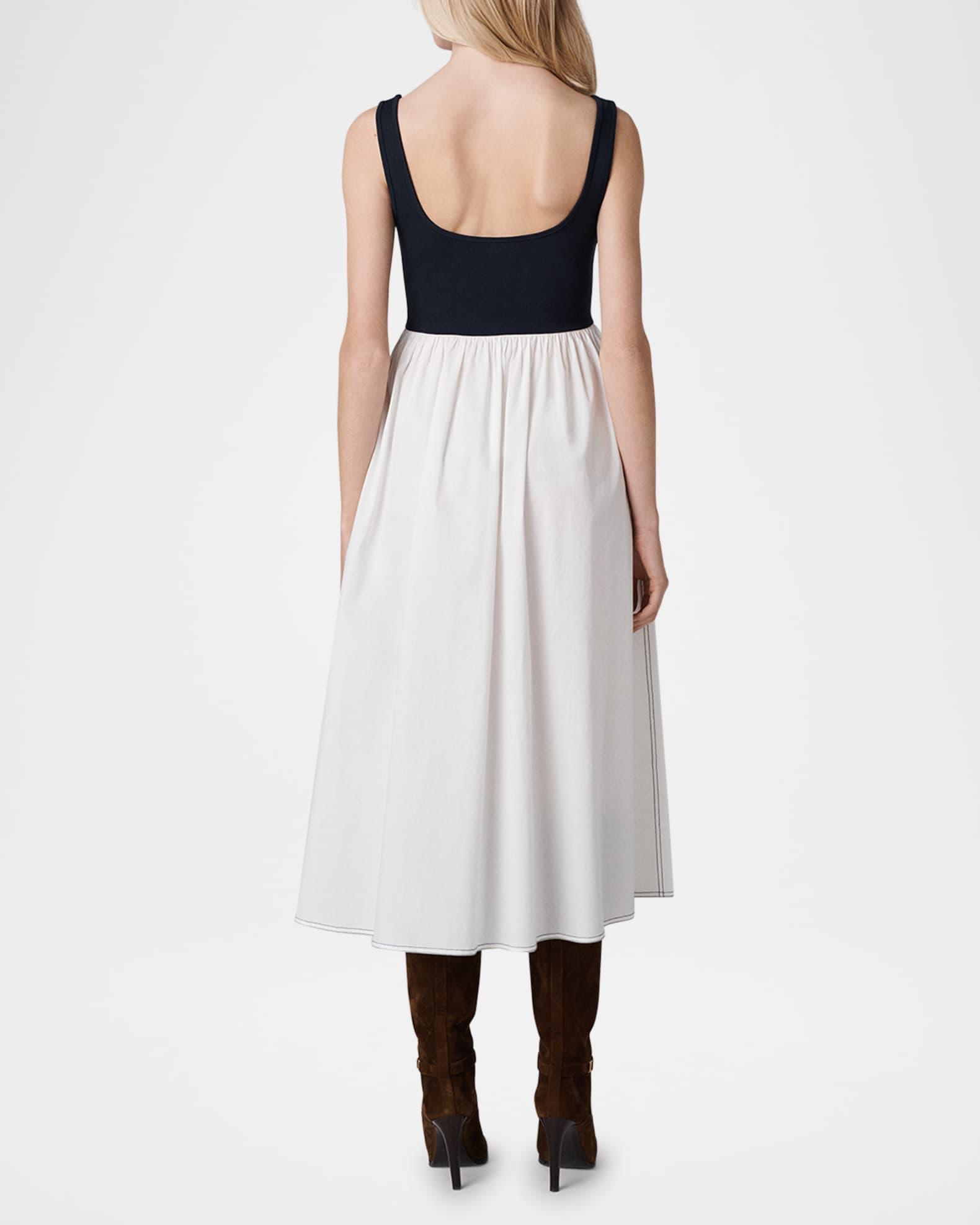 Selena Sleeveless Mixed Media Midi Dress Product Image