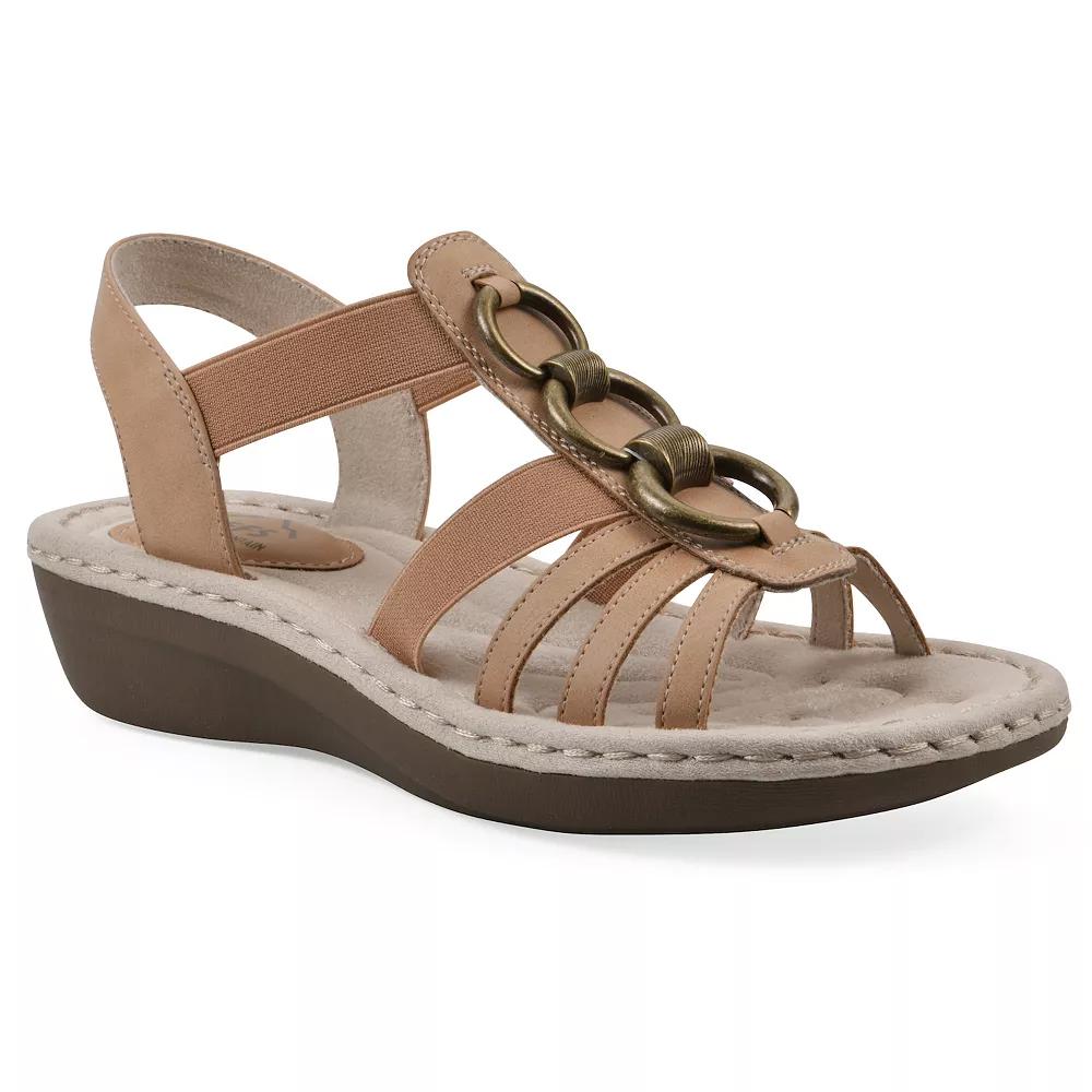 Cliffs by White Mountain Caselyn Women's Wedge Sandals, Size: 9 Medium, Natural Nubuck Product Image