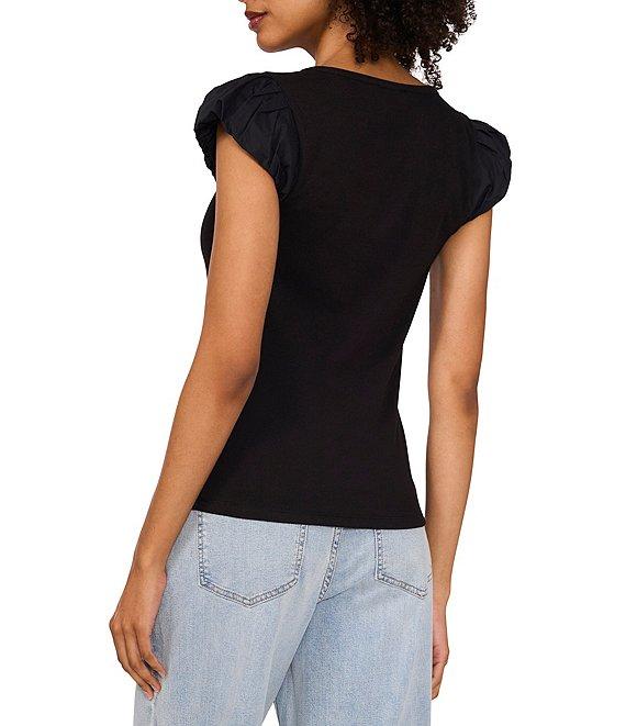 1. STATE Knit Crew Neckline Short Tulip Sleeve Tee Product Image