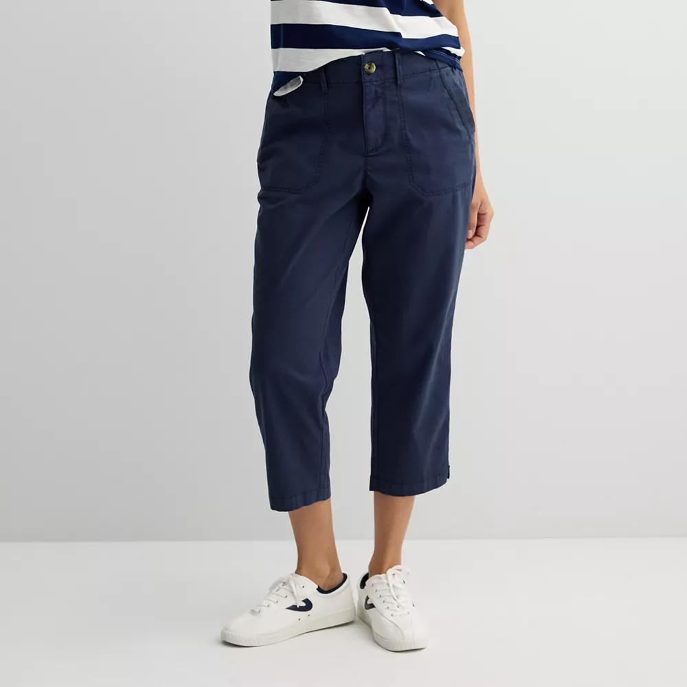 Petite Sonoma Goods For Life® Utility Capri Pants, Women's, Size: Small Petite, Pledge Blue Product Image