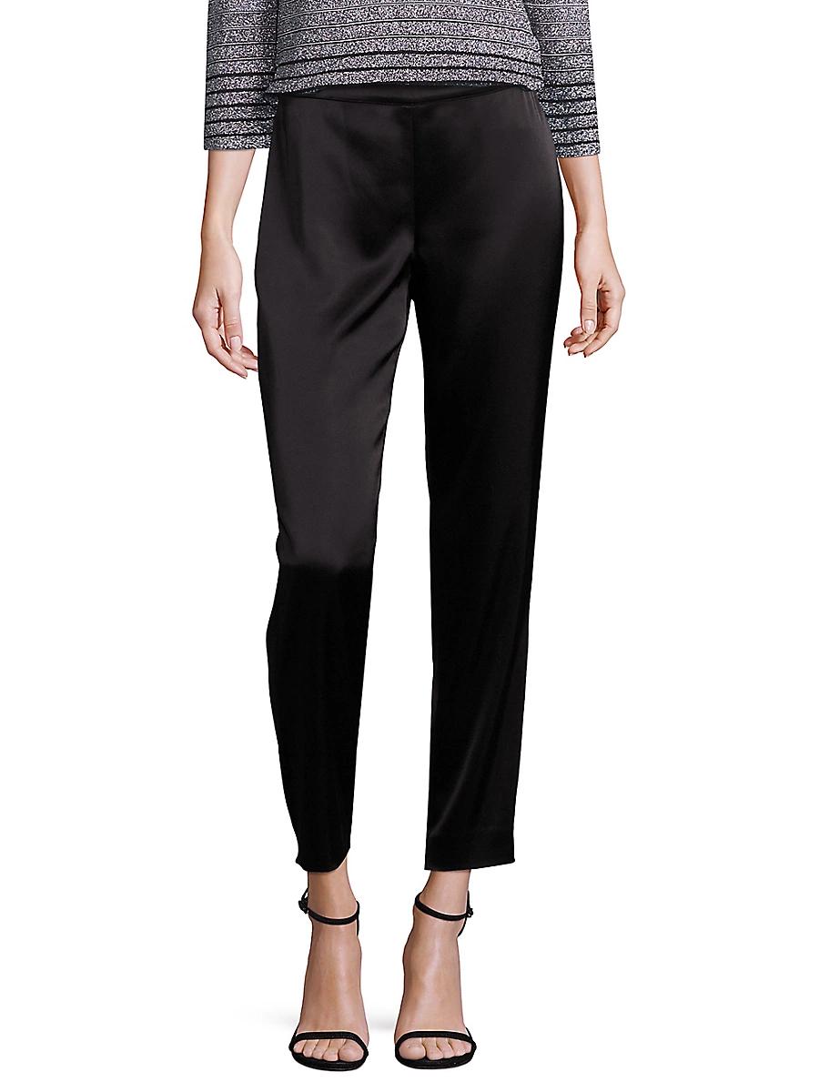 Liquid Satin Side Zip Cropped Pants Product Image