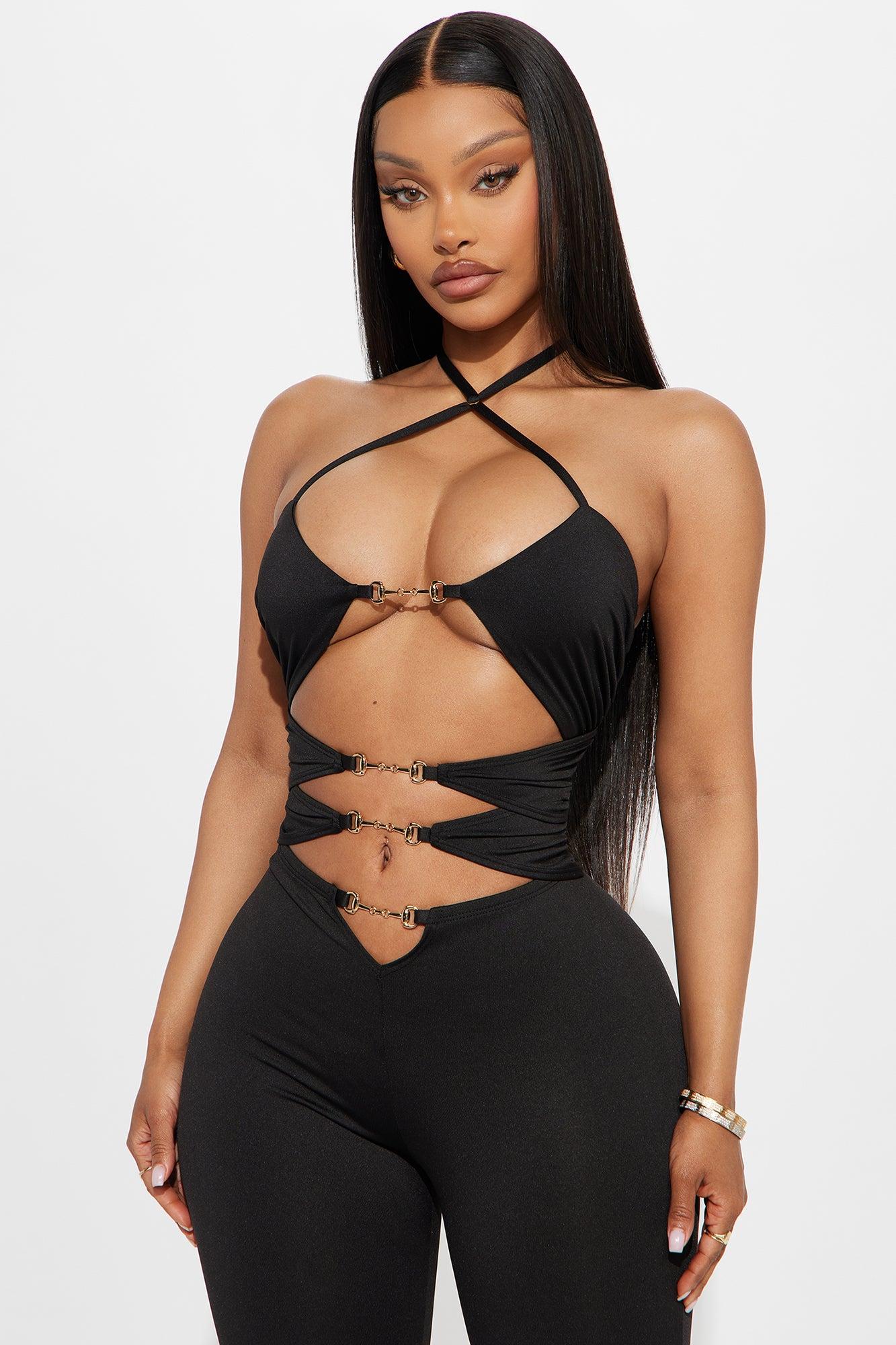 Dance All Night Cut Out Jumpsuit - Black Female Product Image