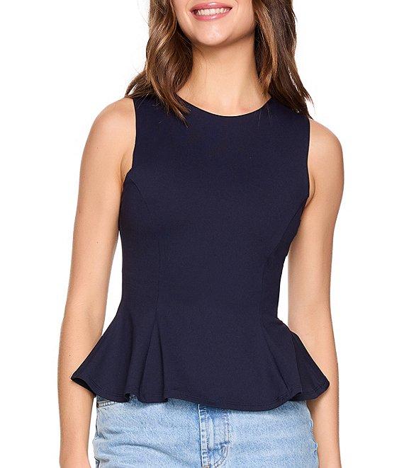 Susana Monaco Knit Crew Neck Sleeveless Trumpet Top Product Image