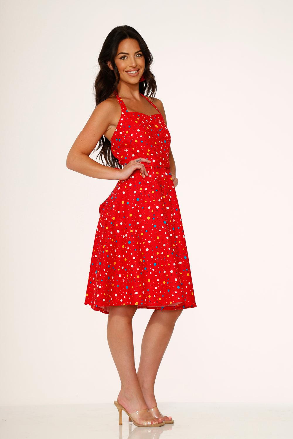 Red Candy Halter Swing Dress Product Image
