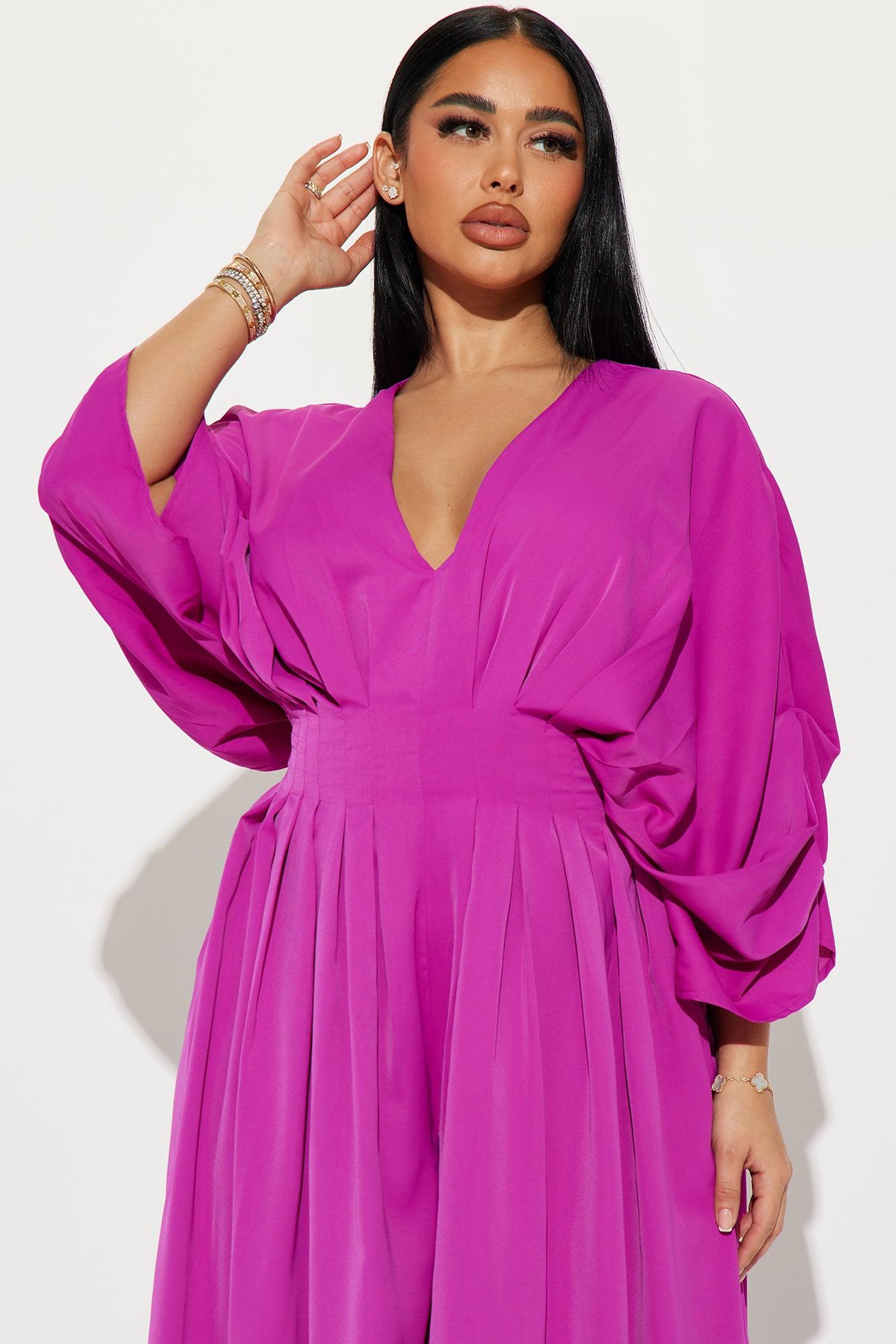 Shout It Out Jumpsuit - Fuchsia Product Image