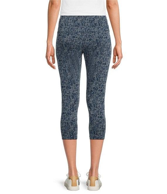 Intro Teri Love the Fit Textured Printed Tummy Control Capri Denim Leggings Product Image