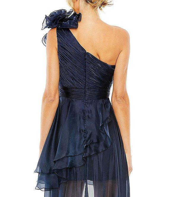 Mac Duggal One Shoulder Ruffled High-Low Hem Tiered Gown Product Image