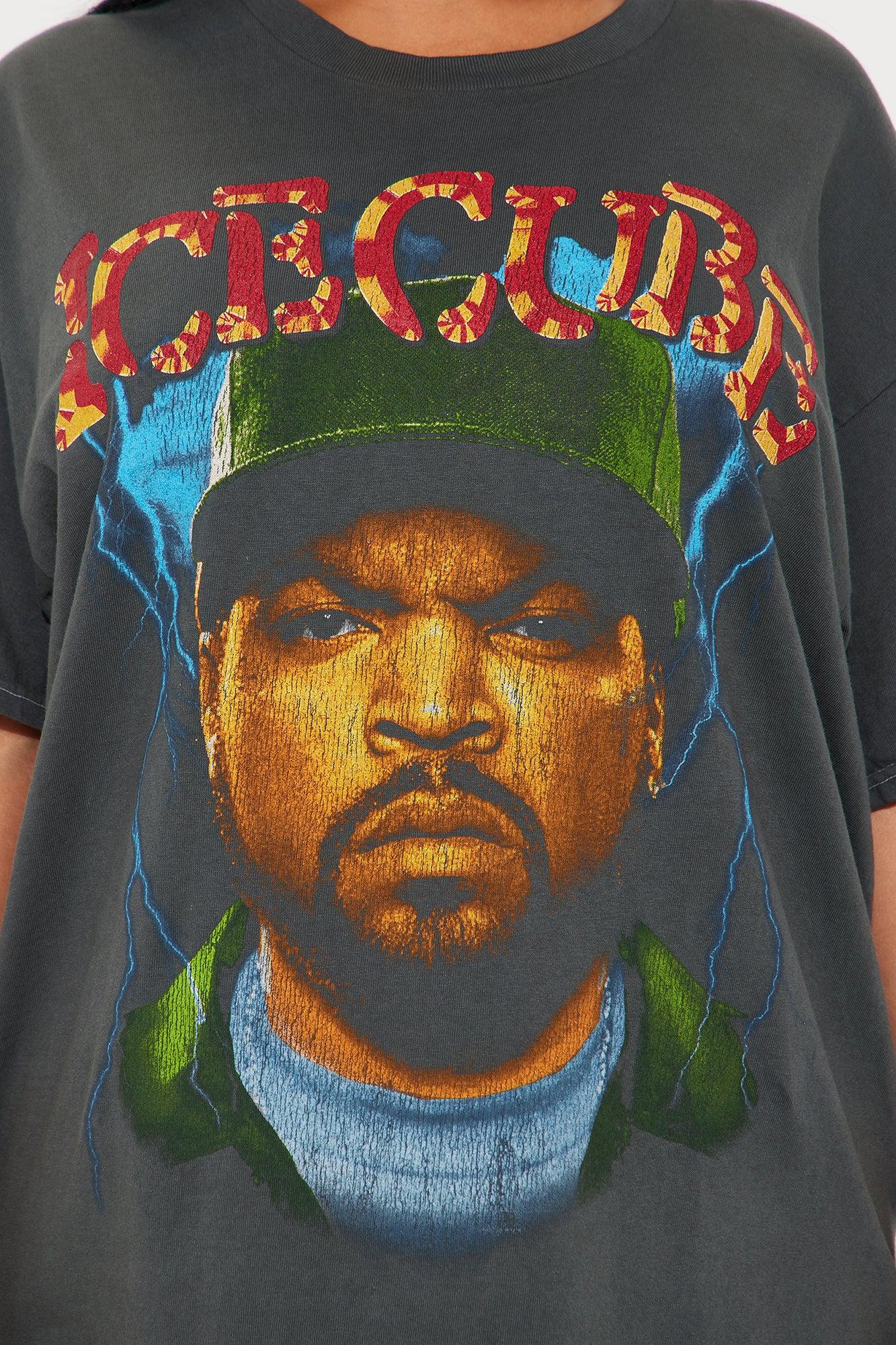 Ice Cube Jumbo Washed Oversized Tee - Black Female Product Image