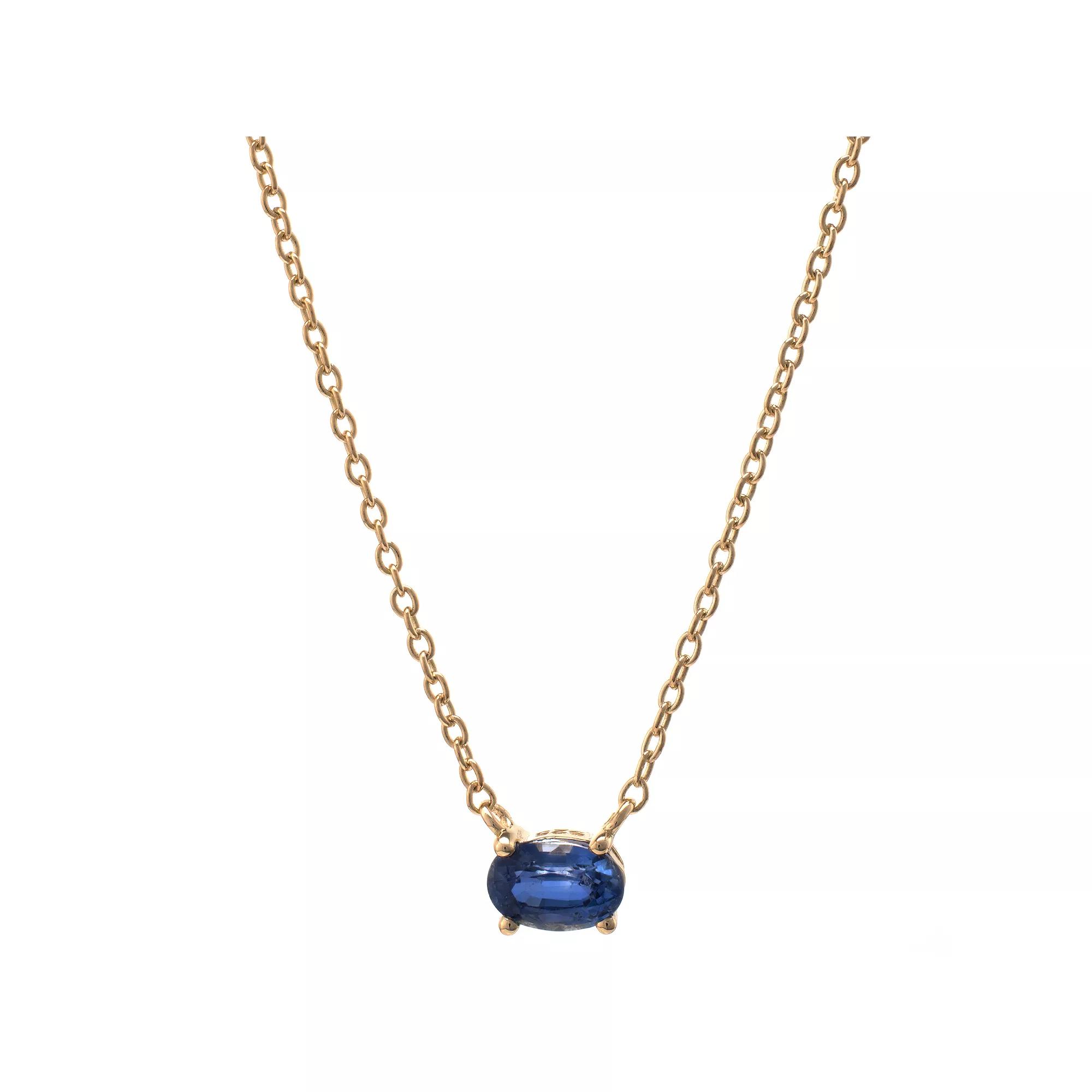 Gemistry 14k Gold Blue Kyanite Pendant Necklace, Women's,  Product Image