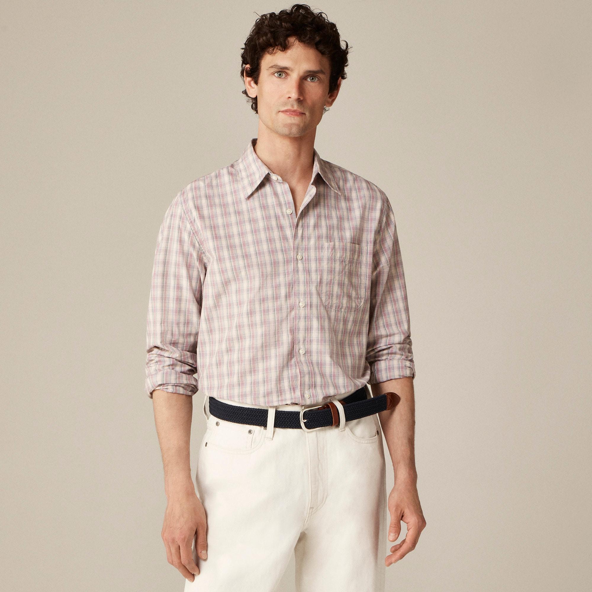 Secret Wash cotton poplin shirt with point collar Product Image